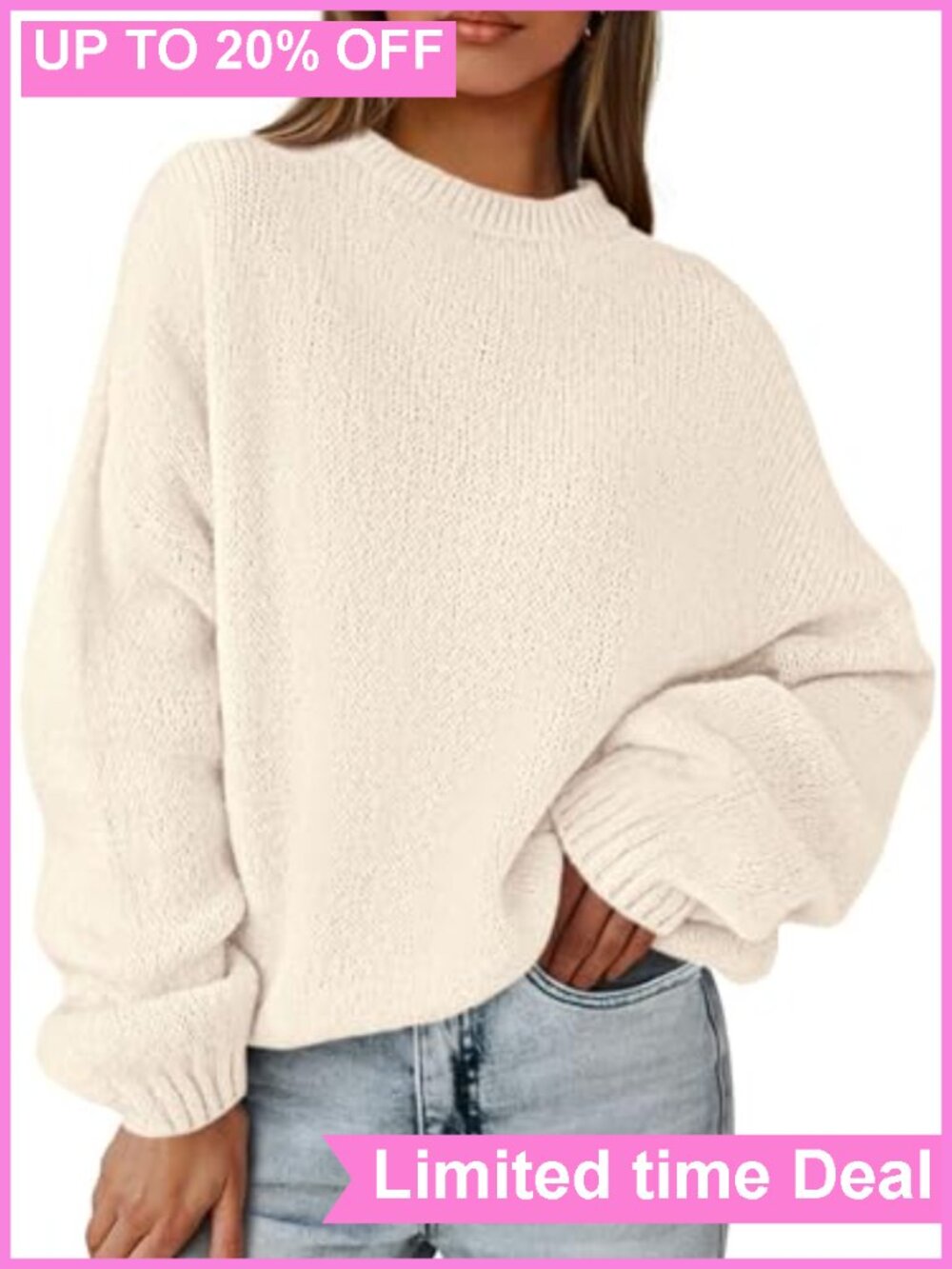 Womens Oversized Chunky Knit Pullover Sweater Drop Shoulder Tunic